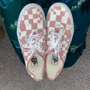 Vans Women's Pink Checkered Sneakers